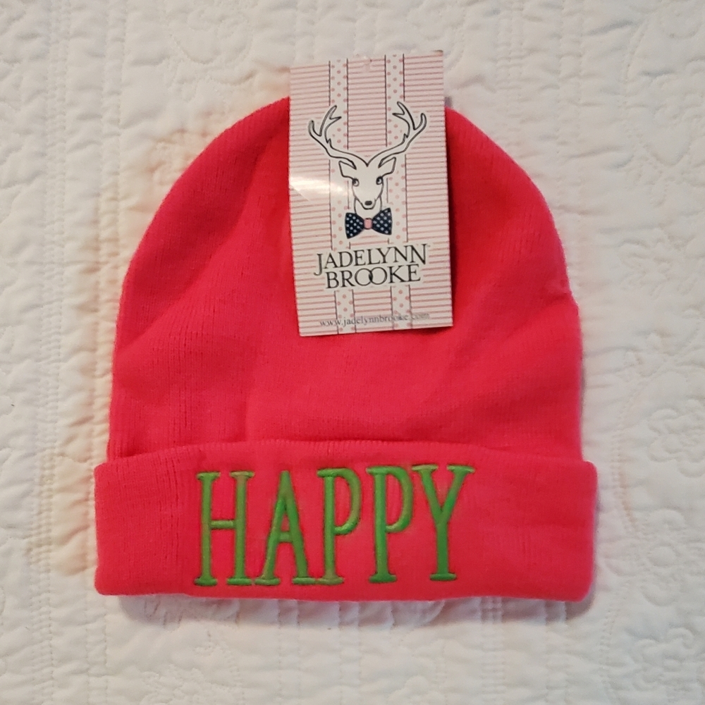 Jadelynn Brooke HAPPY Beanie NWT